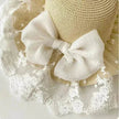 Women's Straw Sun Hat with Bow – Foldable Wide Brim Beach Hat (Khaki & Beige)