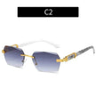 Women's Trimming Ocean Lens Rimless Sunglasses