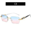 Women's Trimming Ocean Lens Rimless Sunglasses