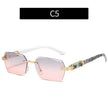 Women's Trimming Ocean Lens Rimless Sunglasses