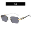 Women's Trimming Ocean Lens Rimless Sunglasses