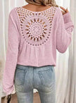 Women's V-neck Solid Color Fashion Knitted Blouse
