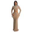 Women's Wear Pure Color Mesh Hot Drilling Dress