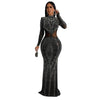 Women's Wear Pure Color Mesh Hot Drilling Dress