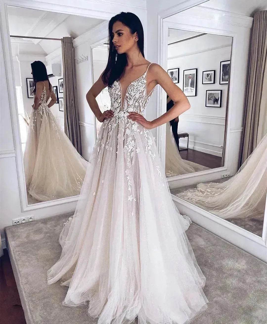 Women's White Evening Gown Wedding Dress