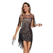 Women Sequined Vintage Party Nightclub Embroidery Mini Dress