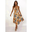 Women Sweet Split Sleeveless Floral Midi Dress