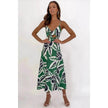 Women Sweet Split Sleeveless Floral Midi Dress