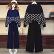 Women Two-piece knitted wide-leg pants