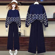 Women Two-piece knitted wide-leg pants