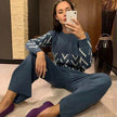 Women Two-piece knitted wide-leg pants