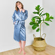 Women's  Mulberry Silk Robe Twilight Blue