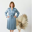 Women's  Mulberry Silk Robe Twilight Blue
