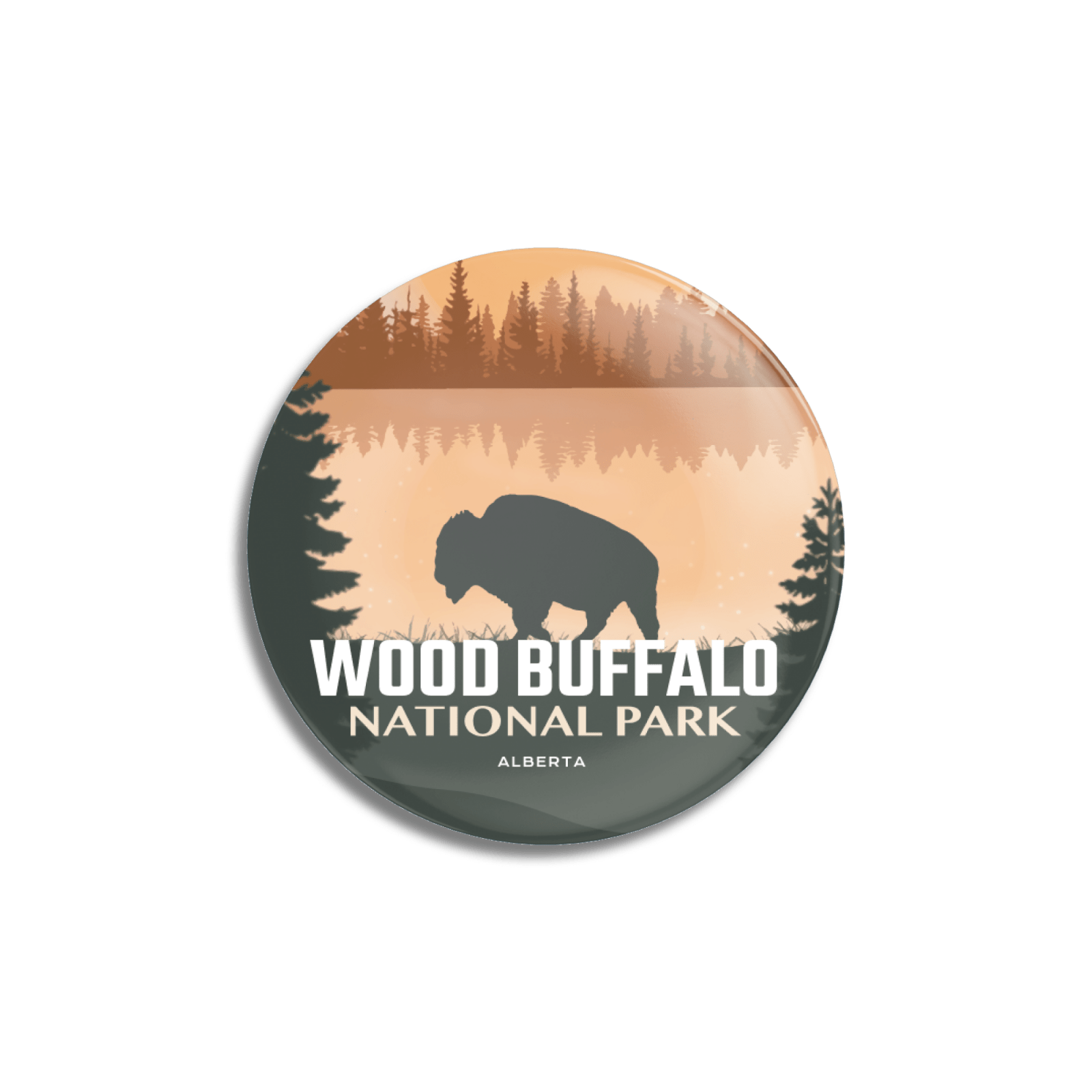 Wood Buffalo National Park of Canada Pinback Button, Canada Parks