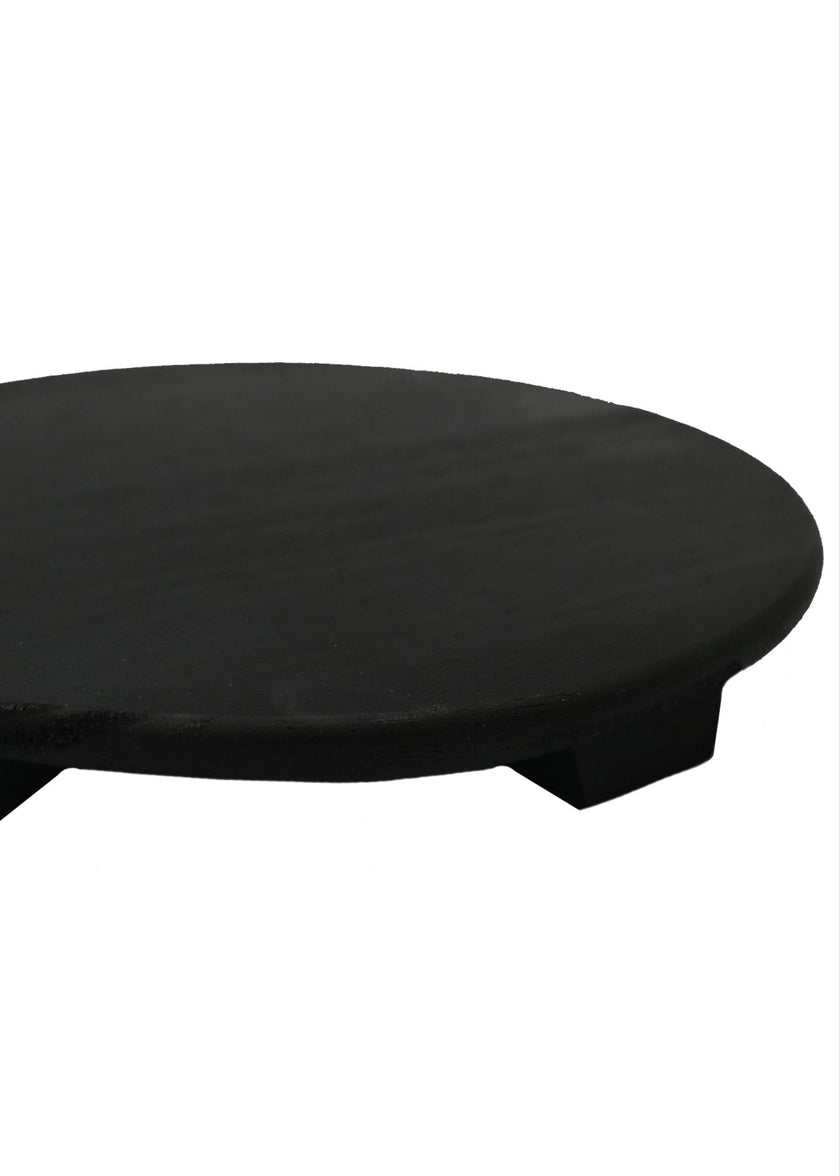 Wood Pedestal Stand - Black