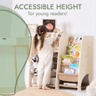 Wooden Montessori Shelves for Toddler 2in1: Bookshelf & Toy Shelving