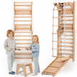 Mur d'escalade en bois / Échelle d'escalade pour enfants + Ensemble d'oscillation + Planche d'escalade + Option artistique supplémentaire