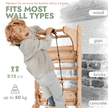 Mur d'escalade en bois / Échelle d'escalade pour enfants + Ensemble d'oscillation + Planche d'escalade + Option artistique supplémentaire