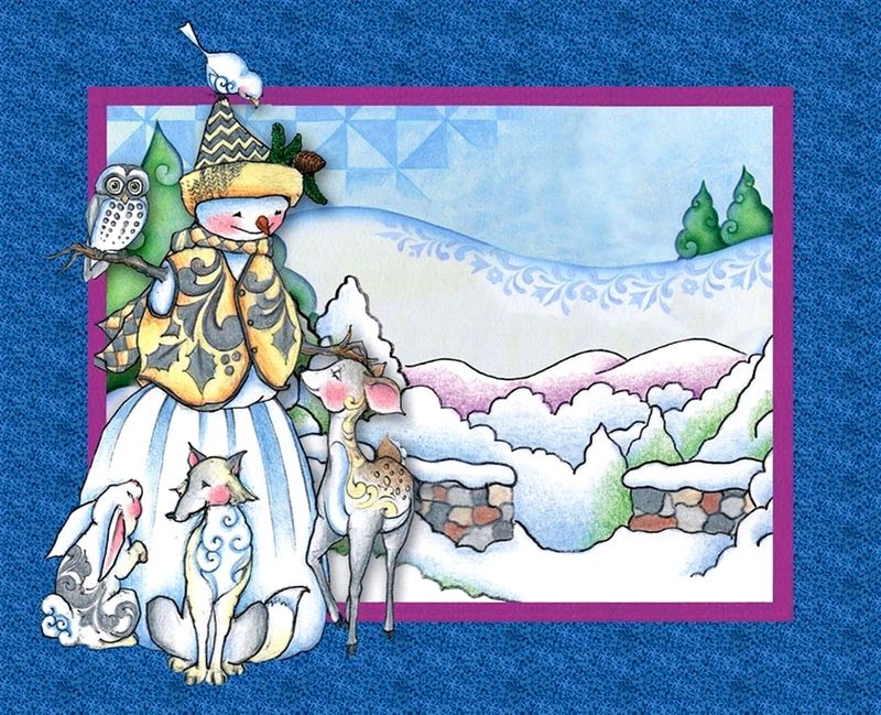Woodland Snowman Panel - Jim Shore