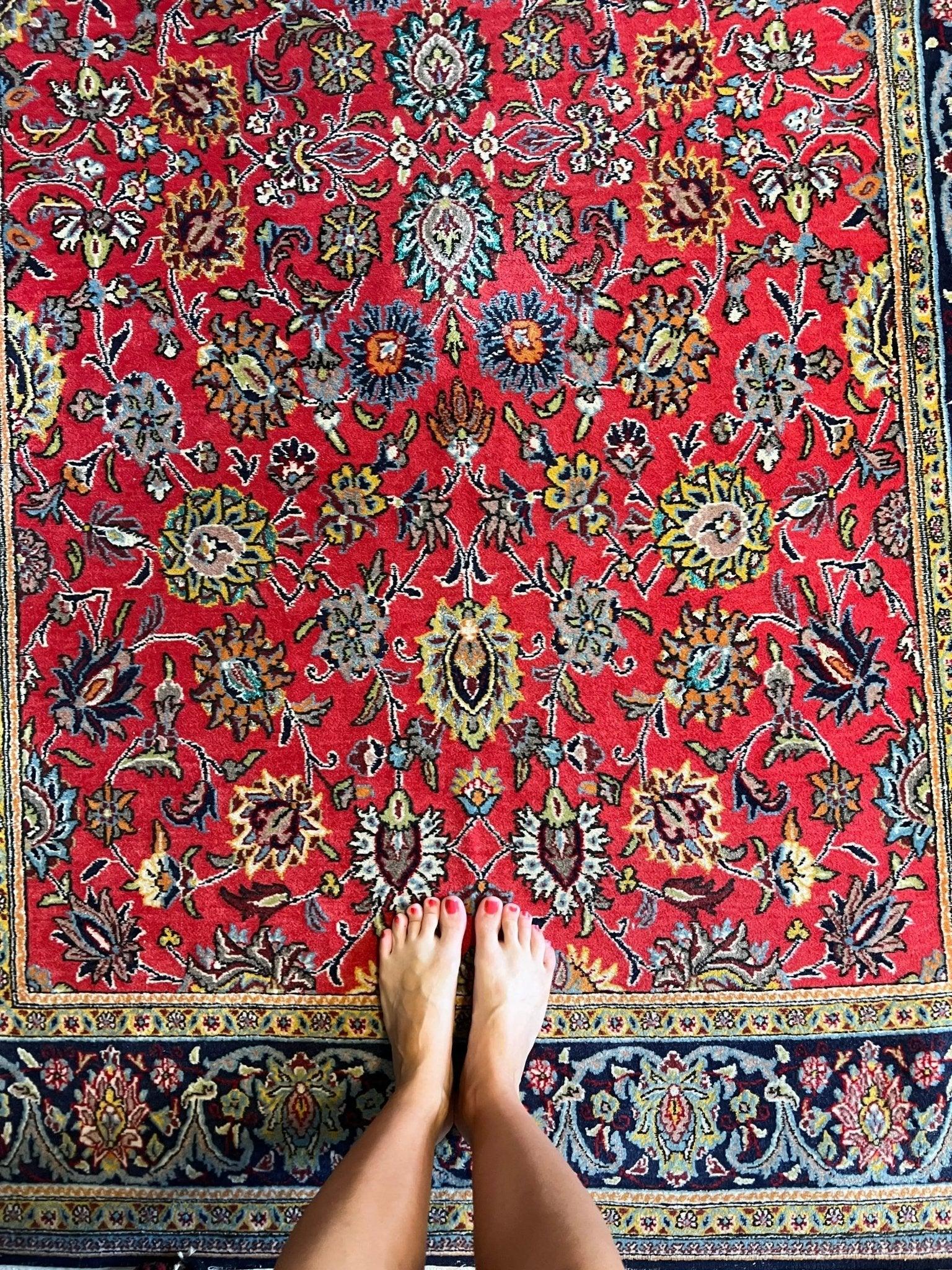 Wool and silk Qum rug|6’7”x4’6”