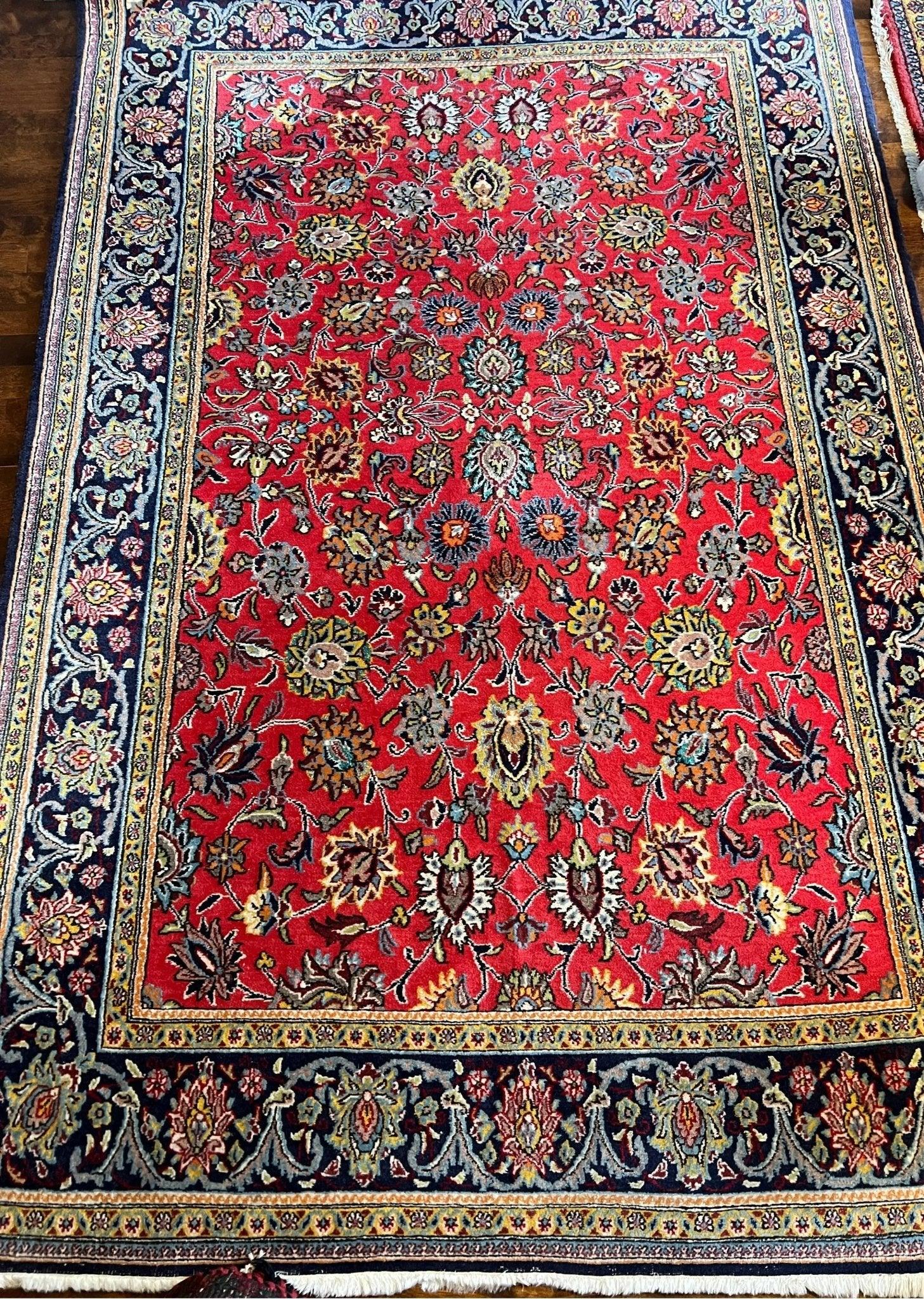 Wool and silk Qum rug|6’7”x4’6”