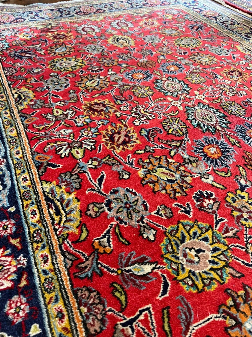 Wool and silk Qum rug|6’7”x4’6”