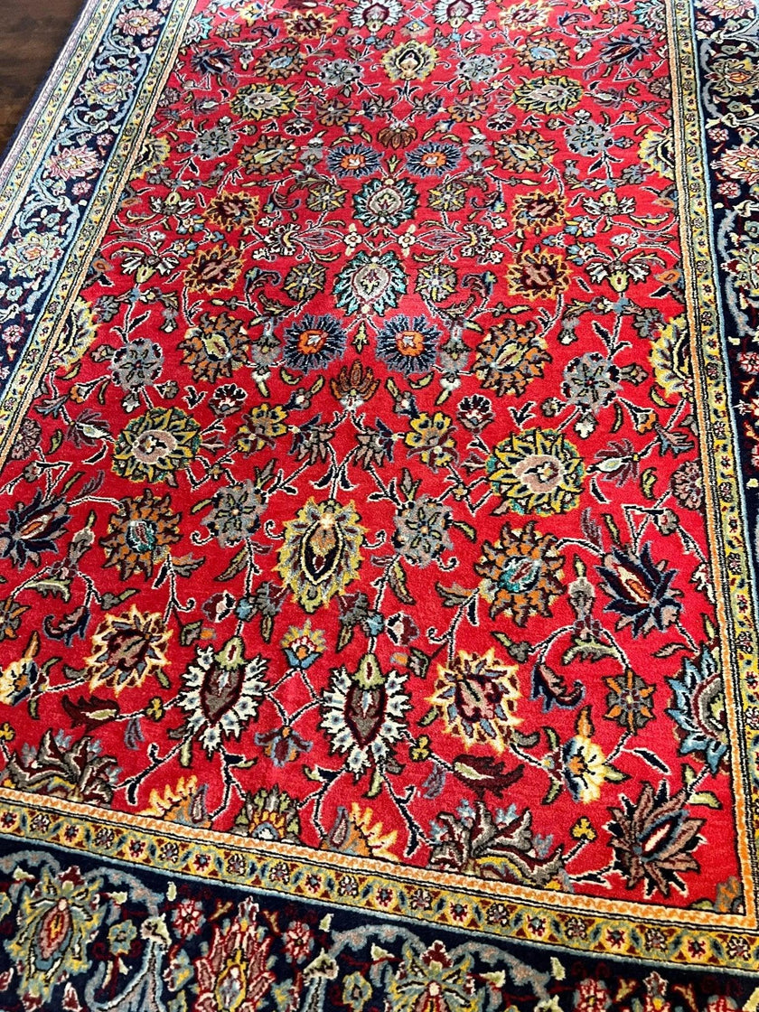 Wool and silk Qum rug|6’7”x4’6”