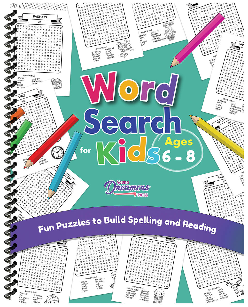 Word Search for Kids Ages 6-8 (Spiral Edition)