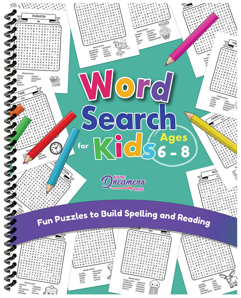 Word Search for Kids Ages 6-8 (Spiral Edition)