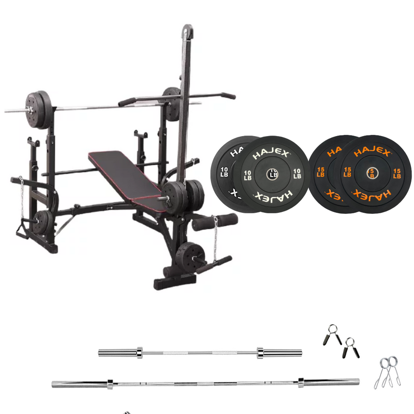 Adjustable Workout Bench with Weight Sets
