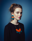 Unique Jewelry Set with Bib Necklace and Statement Earrings