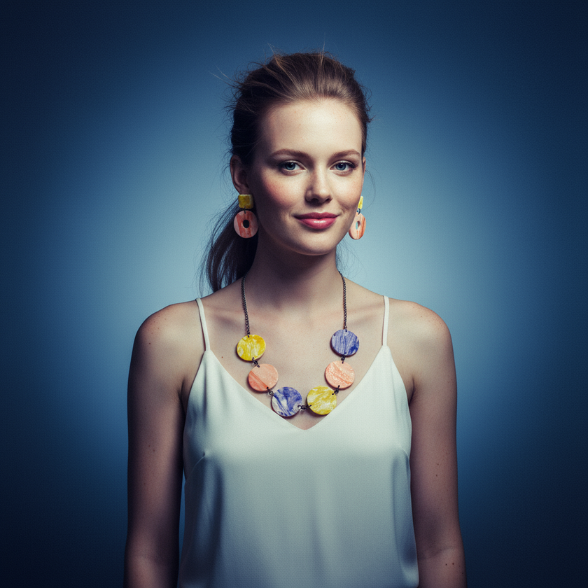 Patel Statement Jewelry Set with Beaded Necklace & Earrings
