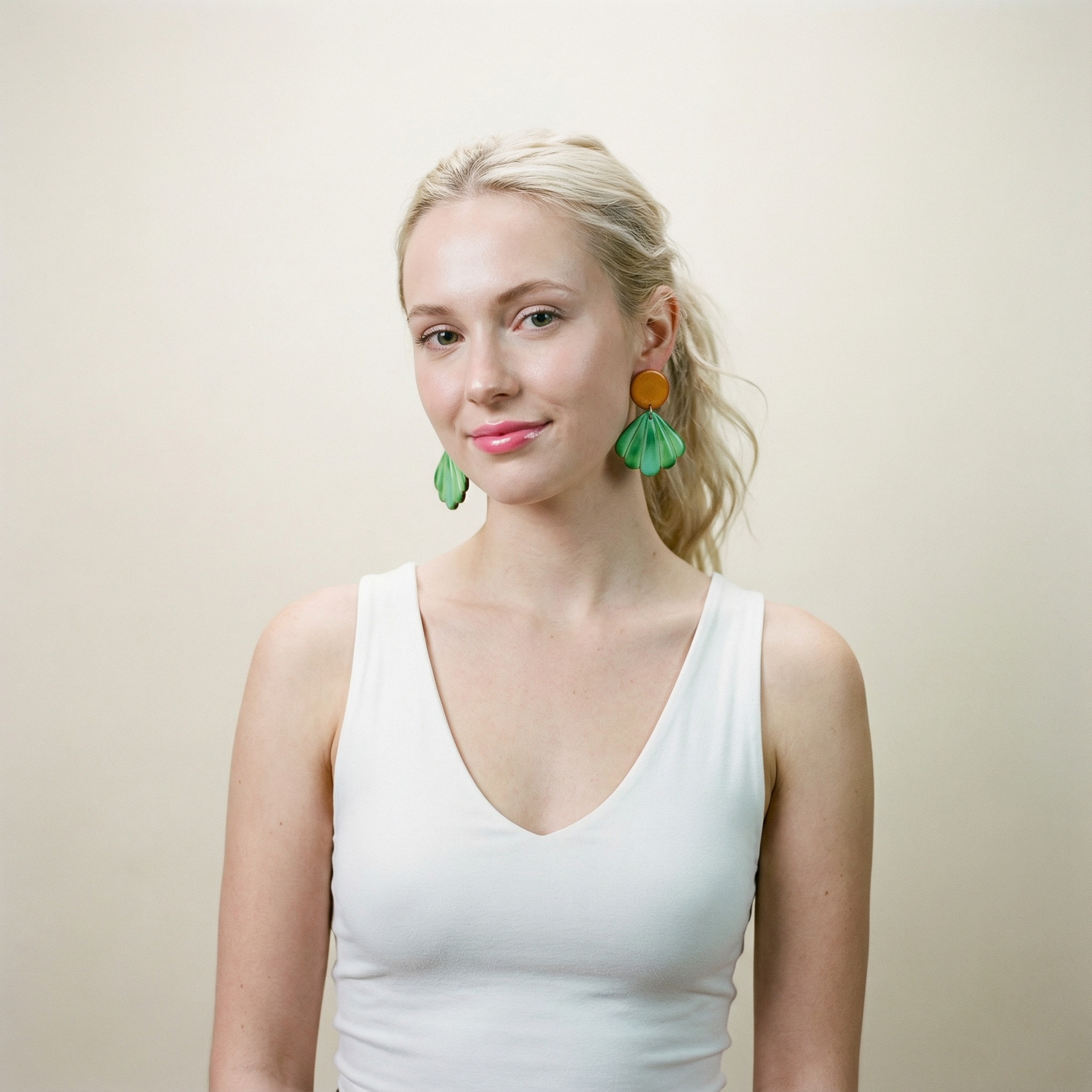 Seashell Drop Statement Earrings, Post or Clip On – 