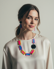 Bright Multicolor Beaded Statement Necklace