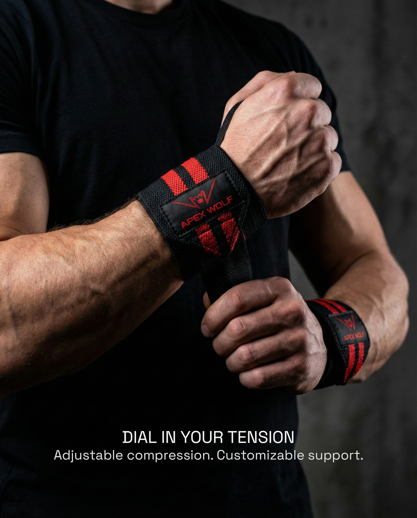 Battle Wrap Wrist Straps (Pair) - Red