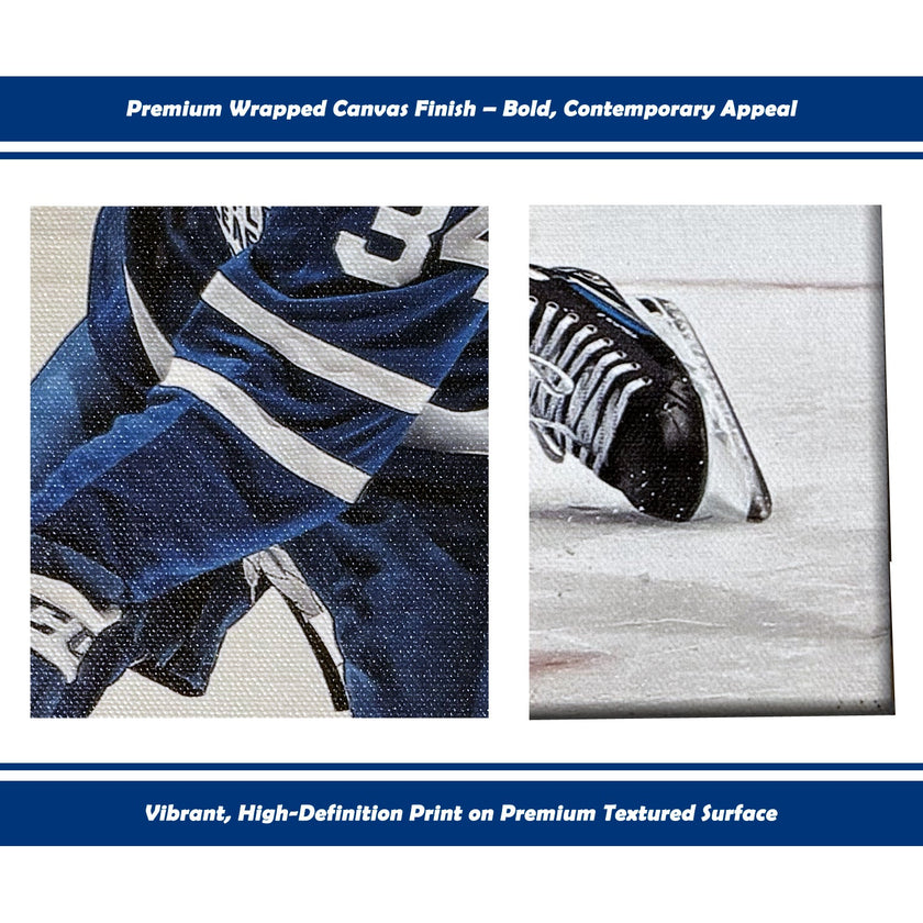 AUSTON MATTHEWS SLAPSHOT TORONTO HOCKEY NHL LICENSED WRAPPED CANVAS – WALL ART DECOR FOR SPORTS ENTHUSIASTS – COLLECTIBLE PRINT TRIBUTE OF STAR PLAYER – OFFICIAL FAN DISPLAY – LEAFS MEMORABILIA GIFT IDEA 16