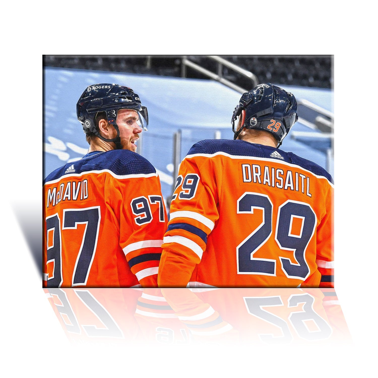 CONNOR MCDAVID AND LEON DRAISAITL EDMONTON NHL LICENSED COLLECTIBLE WRAPPED CANVAS ARTWORK HOCKEY POSTER WALL DECOR GIFT MEMORABILIA DISPLAY (16