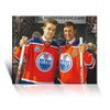 WAYNE GRETZKY AND CONNOR MCDAVID EDMONTON NHL LICENSED COLLECTIBLE WRAPPED CANVAS - HOCKEY LEGENDS ARTWORK WALL DECOR OILERS MEMORABILIA SPORTS GIFT ICON DISPLAY (16