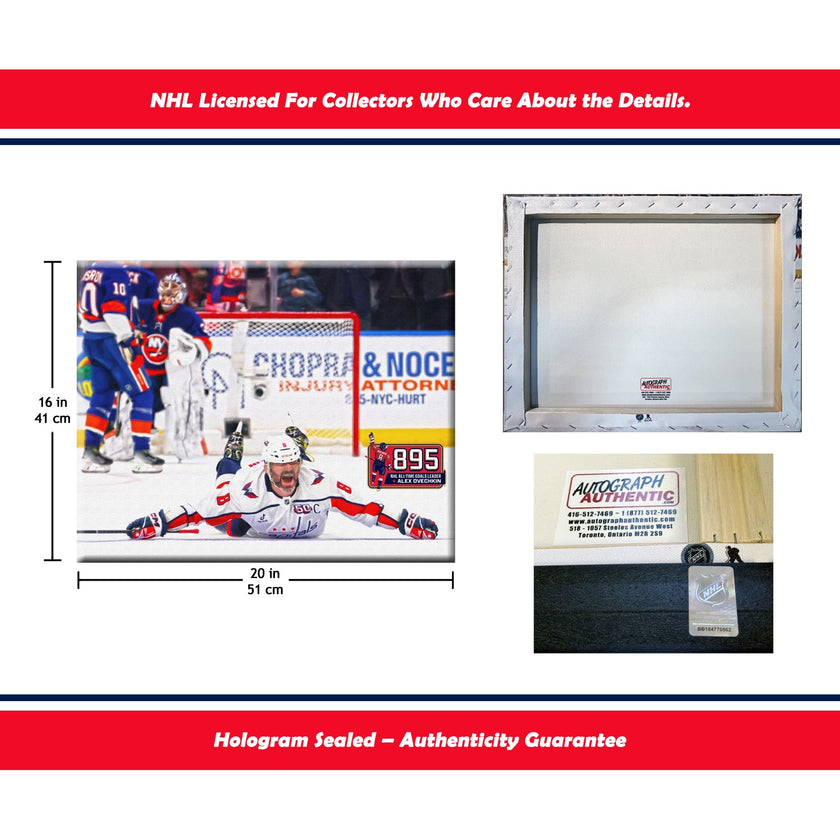 ALEXANDER OVECHKIN RECORD BREAKING GOAL #895 NHL WASHINGTON NHL LICENSED COLLECTIBLE WRAPPED CANVAS POSTER MEMORABILIA WALL ART CAPITALS HOCKEY THE GREAT 8 (20