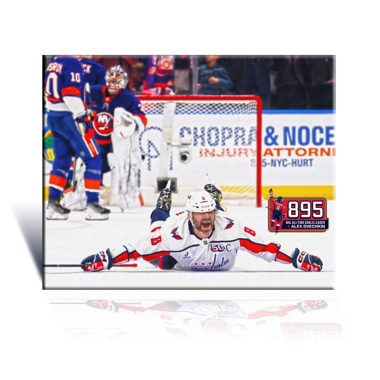 ALEXANDER OVECHKIN RECORD BREAKING GOAL #895 NHL WASHINGTON NHL LICENSED COLLECTIBLE WRAPPED CANVAS POSTER MEMORABILIA WALL ART CAPITALS HOCKEY THE GREAT 8 (20