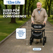 EZee Life X Frame Rollator CH3011 | Lightweight 4-Wheel Walker with Seat Canada
