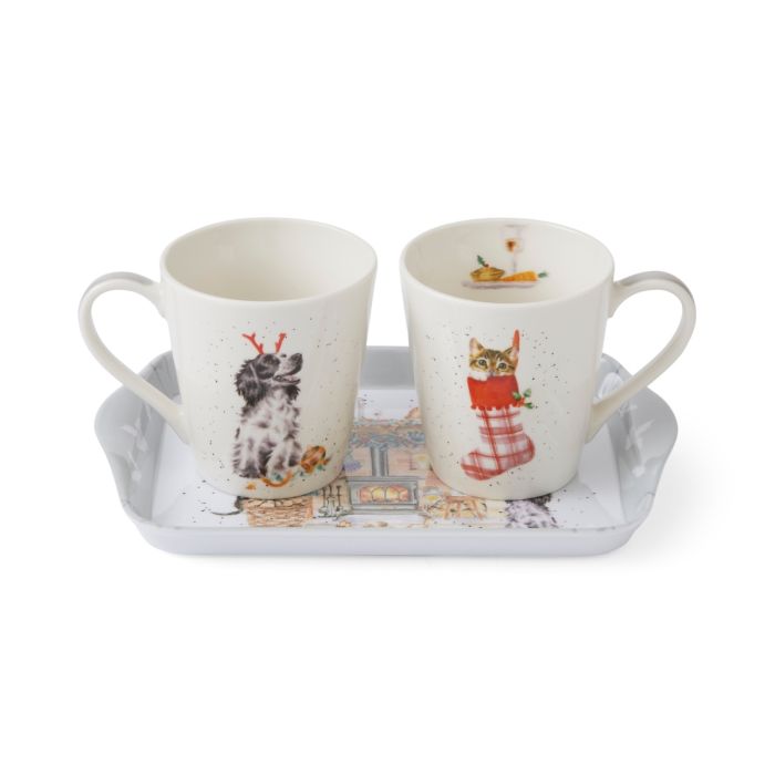 Royal Worcester - Ensemble tasse et plateau - Il n'y a pas de place comme chez soi