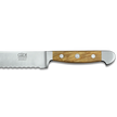ALPHA OLIVE | Couteau à pain, lame de 8 pouces | Forgé à la main / Manche en bois d'olivier
