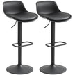 Zee Counter Height/Bar Stools Set of 2 with Adjustable Height and Swivel Seat-Black