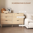 Jesse 6 Drawer Dresser with Fluted Panels-Oak