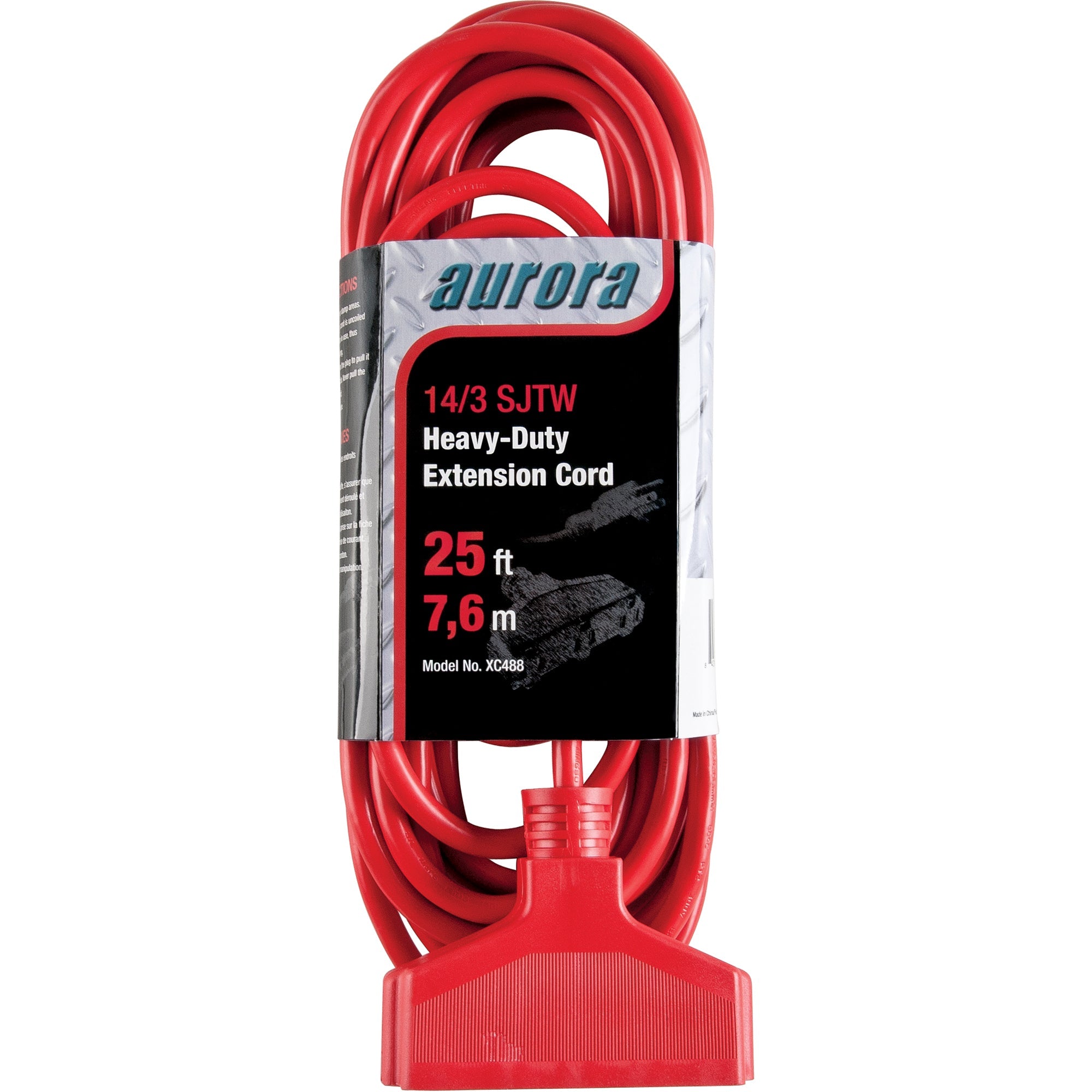 Cordons d'extension en vinyle, pour extérieur, SJTW, 14/3 AWG, 15 A, 3 prise(s), 25'