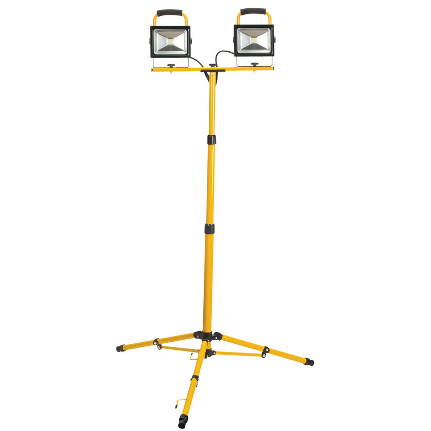 Twin-Head Work Light, LED, 40 W, 4800 Lumens, Aluminum Housing