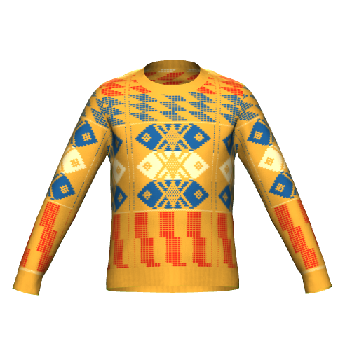 Yellow Kente Knitted Sweater