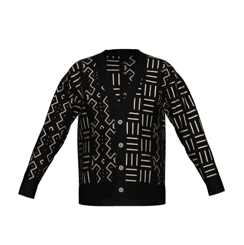 Black Bogolan knitted Cardigan