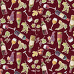 Clothworks - Wine Tastine - Red Wine Bottles & Glasses - Y4574-52